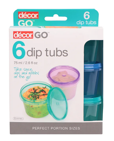 Decor Go Dip Tubs 75 ml, 6 Piece, Assorted