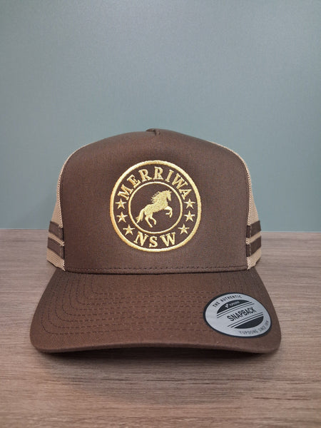 MERRIWA Cap - Horse Logo - Brown/Khaki