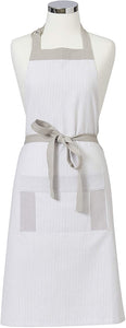 Essentials Parker Apron White and Taupe - Apron