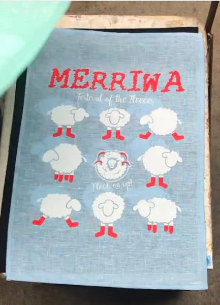 Tea Towels Merriwa Festival of the Fleeces - Blue - Tea 