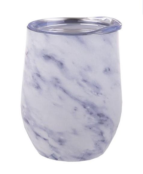 Tumbler Double Wall Insulated - White Marble - Gifts